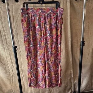Loft Colorful Leaf Print Pants